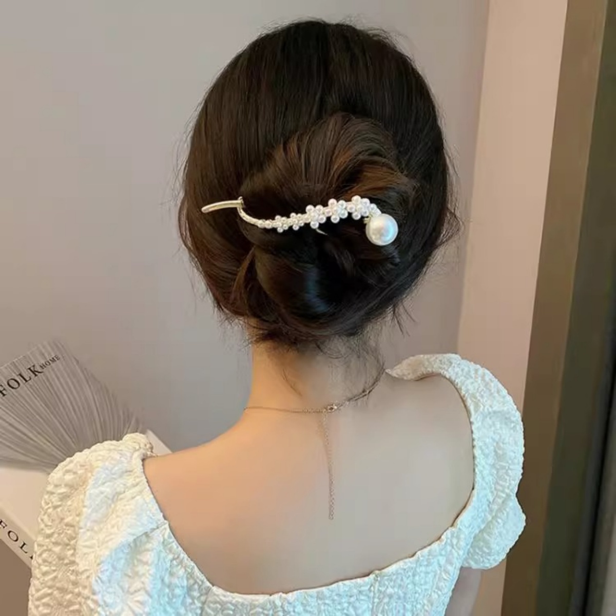 エレガントなグリッターパールヘアクリップ レディース トレン - Korean Girl Lifestyle のレビューと価格