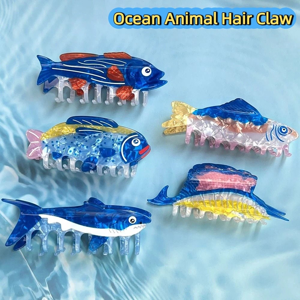 ヘアピン 海の動物 ヘアクリップ 金魚 PVC 海洋生物 魚 - Korean Girl Lifestyle のレビューと価格